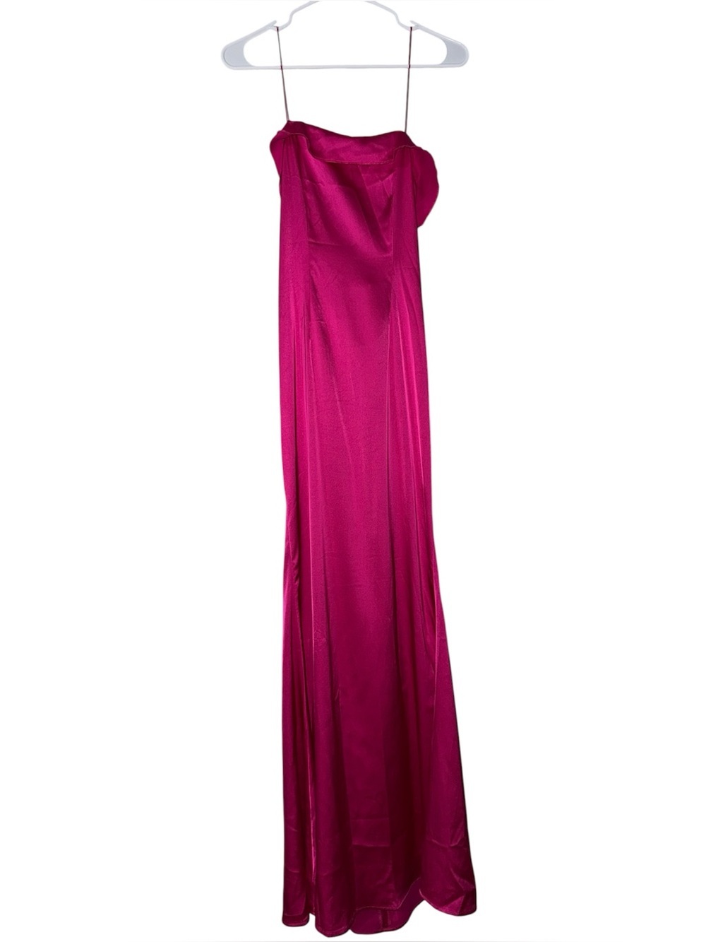 NWT PrettyLittleThing Satin Draped Frill Back Detail Maxi Dress Size 2